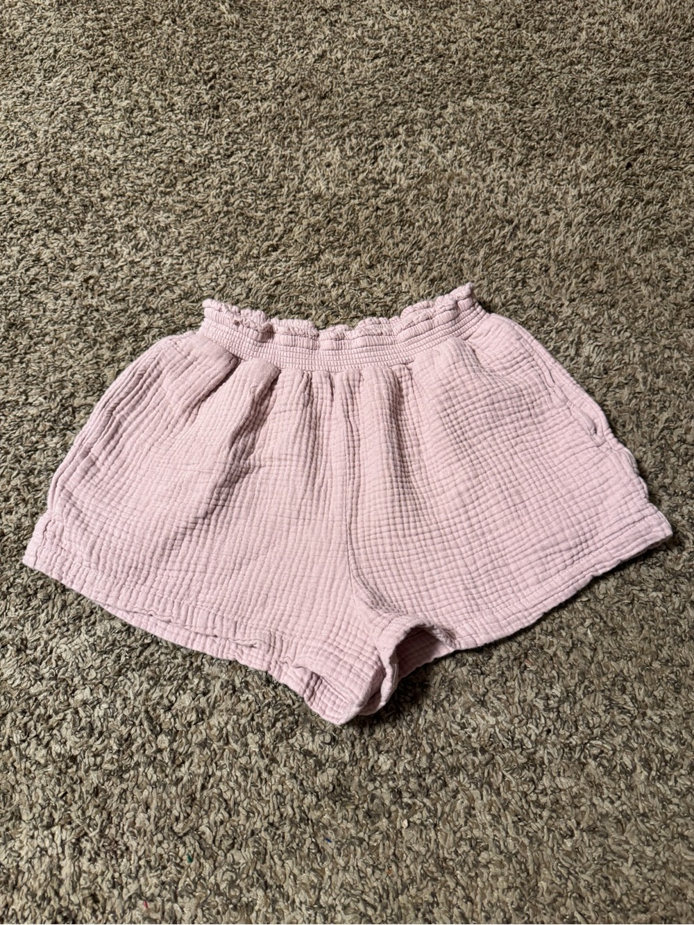 Billabong Light Pink High-Waist Crinkle Shorts